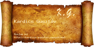 Kardics Gusztáv névjegykártya