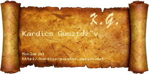 Kardics Gusztáv névjegykártya