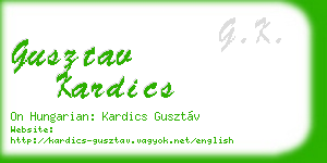 gusztav kardics business card