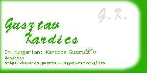 gusztav kardics business card